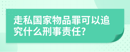 走私国家物品罪可以追究什么刑事责任?