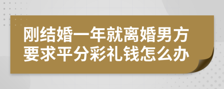 刚结婚一年就离婚男方要求平分彩礼钱怎么办