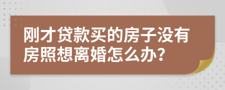 刚才贷款买的房子没有房照想离婚怎么办？