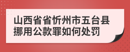 山西省省忻州市五台县挪用公款罪如何处罚