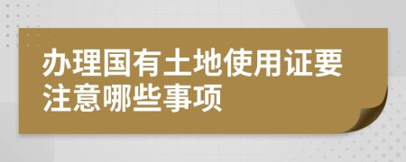 办理国有土地使用证要注意哪些事项