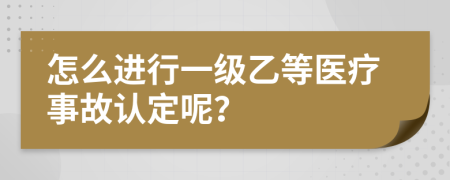 怎么进行一级乙等医疗事故认定呢？