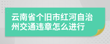 云南省个旧市红河自治州交通违章怎么进行