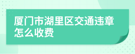 厦门市湖里区交通违章怎么收费