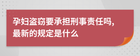 孕妇盗窃要承担刑事责任吗,最新的规定是什么
