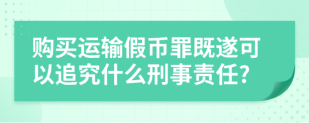 购买运输假币罪既遂可以追究什么刑事责任?