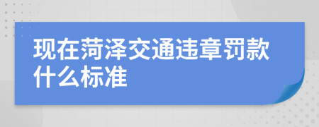 现在菏泽交通违章罚款什么标准