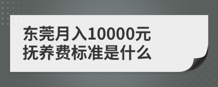 东莞月入10000元抚养费标准是什么