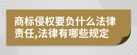 商标侵权要负什么法律责任,法律有哪些规定