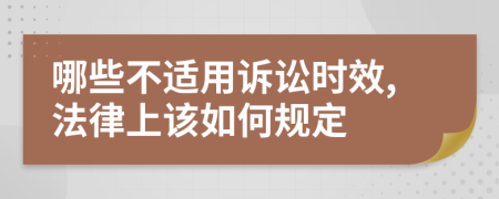 哪些不适用诉讼时效,法律上该如何规定