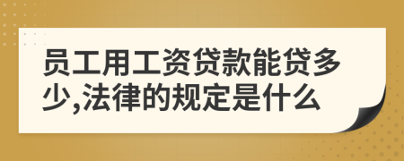 员工用工资贷款能贷多少,法律的规定是什么