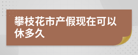 攀枝花市产假现在可以休多久