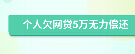 个人欠网贷5万无力偿还