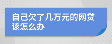 自己欠了几万元的网贷该怎么办