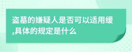 盗墓的嫌疑人是否可以适用缓,具体的规定是什么