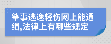 肇事逃逸轻伤网上能通缉,法律上有哪些规定