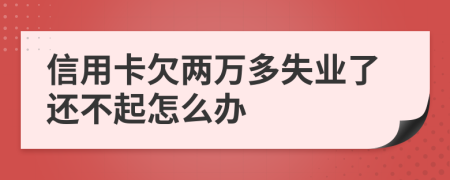 信用卡欠两万多失业了还不起怎么办