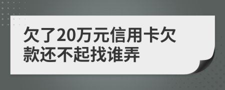 欠了20万元信用卡欠款还不起找谁弄