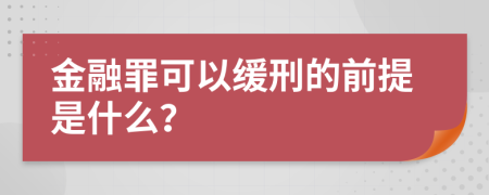 金融罪可以缓刑的前提是什么？