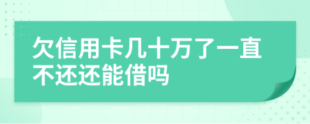 欠信用卡几十万了一直不还还能借吗