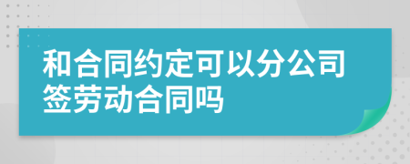 和合同约定可以分公司签劳动合同吗