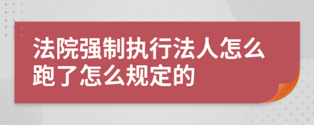 法院强制执行法人怎么跑了怎么规定的