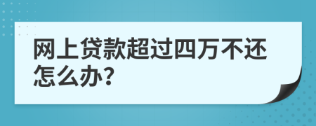 网上贷款超过四万不还怎么办？