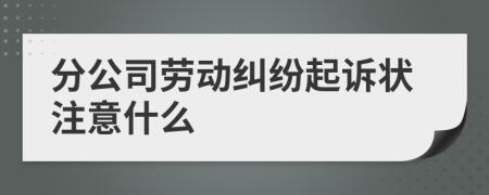 分公司劳动纠纷起诉状注意什么