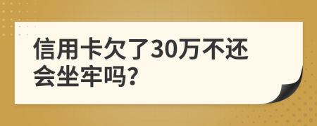 信用卡欠了30万不还会坐牢吗？