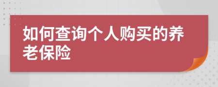 如何查询个人购买的养老保险 