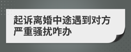 起诉离婚中途遇到对方严重骚扰咋办
