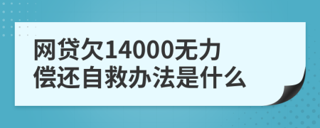 网贷欠14000无力偿还自救办法是什么