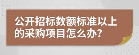 公开招标数额标准以上的采购项目怎么办？