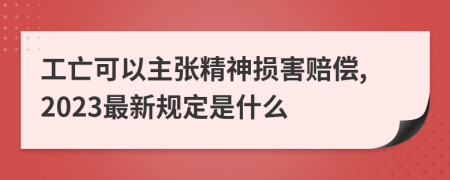 工亡可以主张精神损害赔偿,2023最新规定是什么