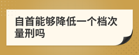 自首能够降低一个档次量刑吗