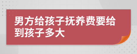 男方给孩子抚养费要给到孩子多大