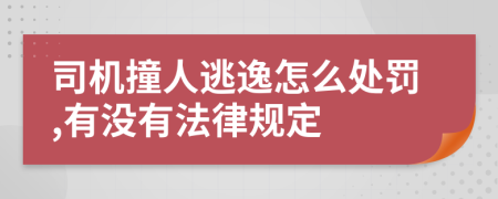 司机撞人逃逸怎么处罚,有没有法律规定