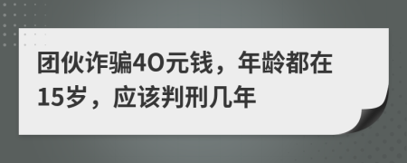 团伙诈骗4O元钱，年龄都在15岁，应该判刑几年