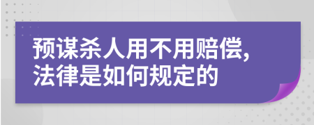 预谋杀人用不用赔偿,法律是如何规定的