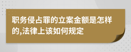 职务侵占罪的立案金额是怎样的,法律上该如何规定