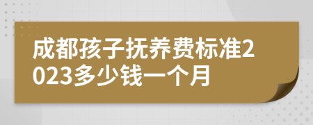 成都孩子抚养费标准2023多少钱一个月