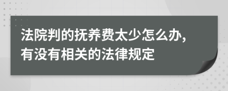 法院判的抚养费太少怎么办,有没有相关的法律规定
