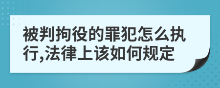 被判拘役的罪犯怎么执行,法律上该如何规定