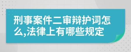 刑事案件二审辩护词怎么,法律上有哪些规定