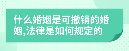 什么婚姻是可撤销的婚姻,法律是如何规定的