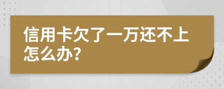 信用卡欠了一万还不上怎么办？