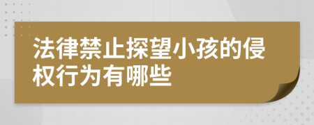 法律禁止探望小孩的侵权行为有哪些