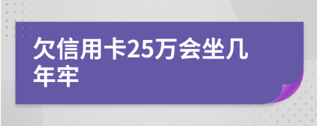 欠信用卡25万会坐几年牢