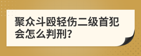 聚众斗殴轻伤二级首犯会怎么判刑？