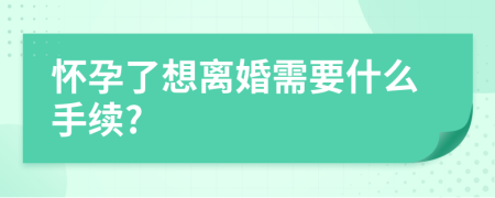 怀孕了想离婚需要什么手续?